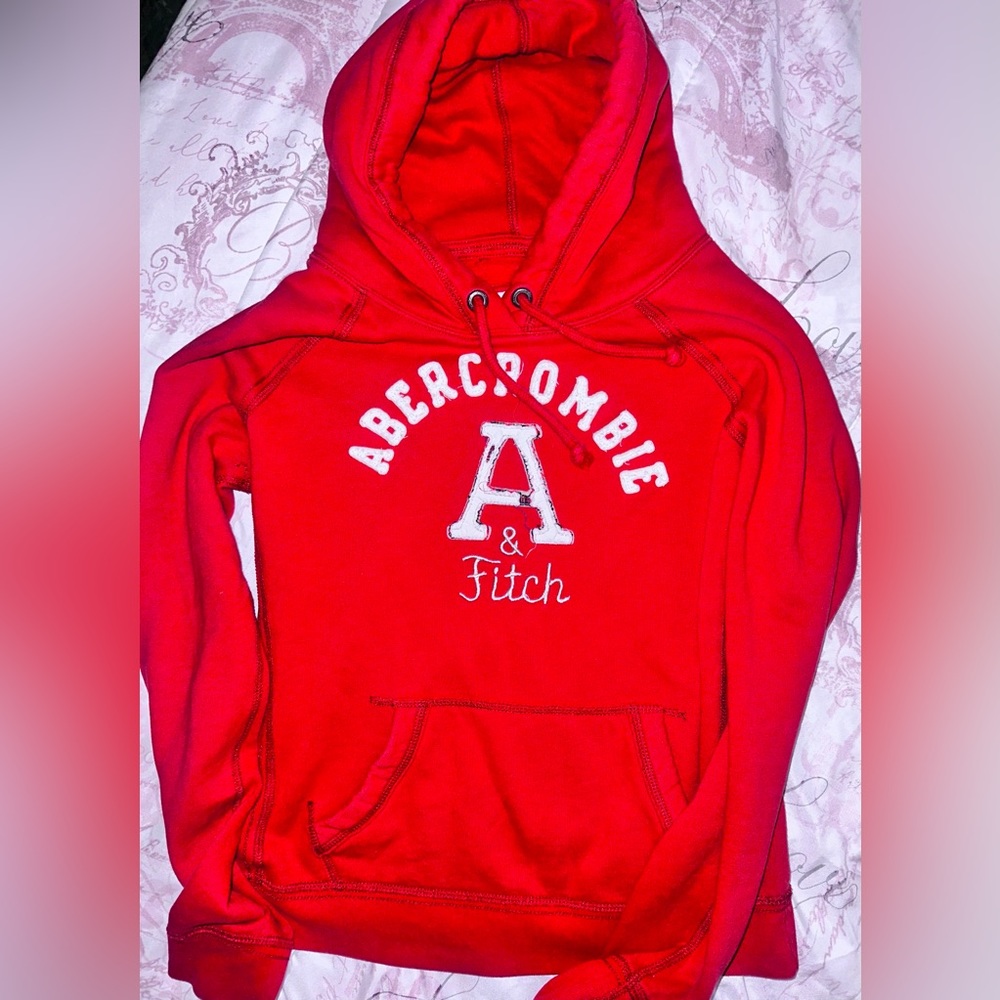 A/F red hoodie size large